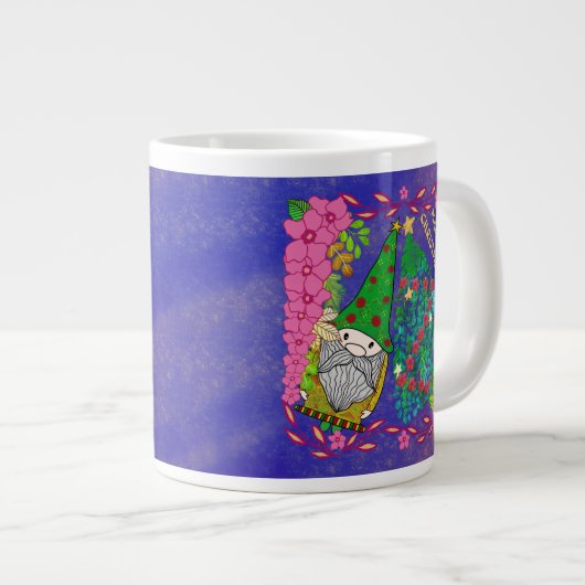 クリスマスパーソナライズされたツリー付き格言メリークリスマス ジャンボコーヒーマグカップ (正面右)