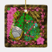 クリスマスパーソナライズされたツリー付き格言メリークリスマス セラミックオーナメント (裏面)