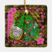 クリスマスパーソナライズされたツリー付き格言メリークリスマス セラミックオーナメント (正面)