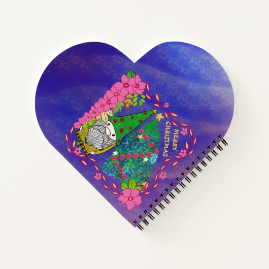 クリスマスパーソナライズされたツリー付き格言メリークリスマス ノートブック (裏面)