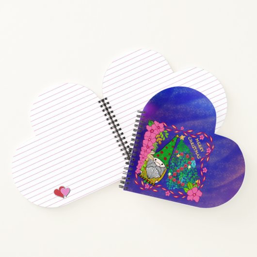 クリスマスパーソナライズされたツリー付き格言メリークリスマス ノートブック (内部)