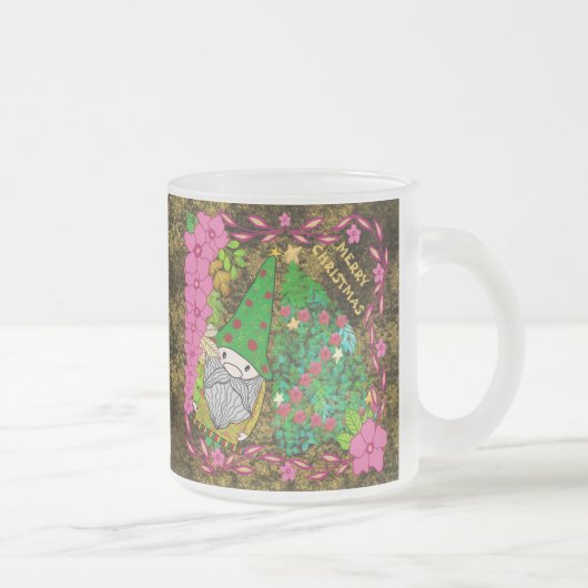 クリスマスパーソナライズされたツリー付き格言メリークリスマス フロストグラスマグカップ (右)