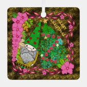 クリスマスパーソナライズされたツリー付き格言メリークリスマス メタルオーナメント (正面)