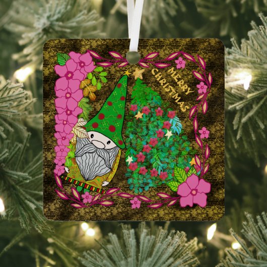 クリスマスパーソナライズされたツリー付き格言メリークリスマス メタルオーナメント (インサイチュ)