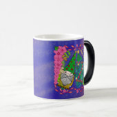 クリスマスパーソナライズされたツリー付き格言メリークリスマス モーフィングマグカップ (正面右)