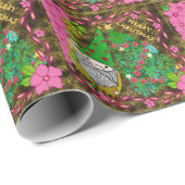 クリスマスパーソナライズされたツリー付き格言メリークリスマス ラッピングペーパー (ロールコーナー)