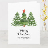 クリスマスパーソナライズされたツリー折り畳みグリーティングカード カード (黄色い花)