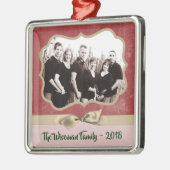 クリスマスパーソナライズされたディスレスドレPHOTOオーナメント メタルオーナメント (左)