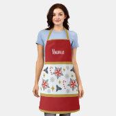 クリスマスパーソナライズされたデザイン エプロン (着用した状態)