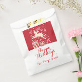 クリスマスパーソナライズされたトナカイ抱き枕 フェイバーバッグ (封をした状態)