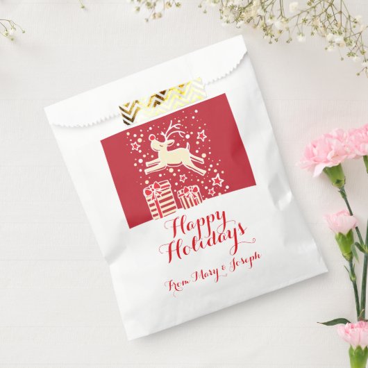 クリスマスパーソナライズされたトナカイ抱き枕 フェイバーバッグ (封をした状態)