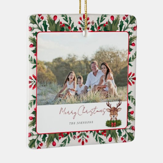 クリスマスパーソナライズされたトナカイ セラミックオーナメント (右)