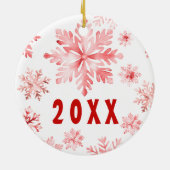 クリスマスパーソナライズされたトナカイ セラミックオーナメント (裏面)