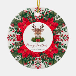 クリスマスパーソナライズされたトナカイ セラミックオーナメント