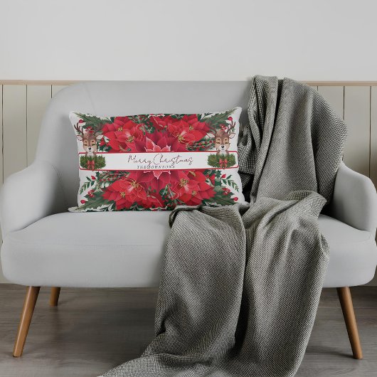 クリスマスパーソナライズされたトナカイ ランバークッション