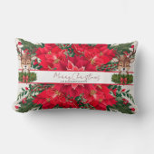 クリスマスパーソナライズされたトナカイ ランバークッション (正面)