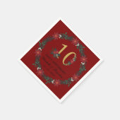 クリスマスパーソナライズされたナプキン10周年 スタンダードカクテルナプキン (角)