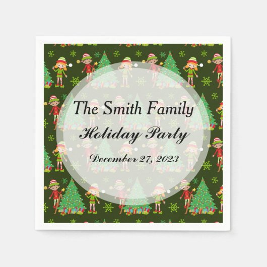 クリスマスパーソナライズされたナプキン スタンダードカクテルナプキン (正面)