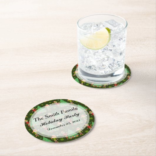 クリスマスパーソナライズされたナプキン ラウンドペーパーコースター (インサイチュ)