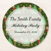 クリスマスパーソナライズされたナプキン ラウンドペーパーコースター (正面)