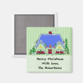 クリスマスパーソナライズされたハウス マグネット (正面/裏面)