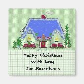 クリスマスパーソナライズされたハウス マグネット (正面)
