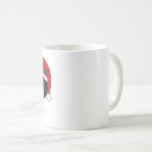 クリスマスパーソナライズされたハットでクリスマス猫の名前を付ける コーヒーマグカップ (正面右)