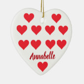 クリスマスパーソナライズされたハート名カッコいいかわいいシック セラミックオーナメント (右)