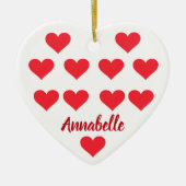 クリスマスパーソナライズされたハート名カッコいいかわいいシック セラミックオーナメント (正面)