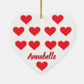 クリスマスパーソナライズされたハート名カッコいいかわいいシック セラミックオーナメント (裏面)