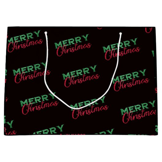 クリスマスパーソナライズされたバッグ、クリスマスパーティー ラージペーパーバッグ (正面)