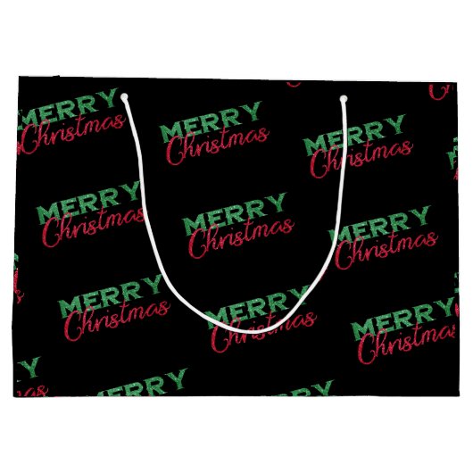 クリスマスパーソナライズされたバッグ、クリスマスパーティー ラージペーパーバッグ (裏面)