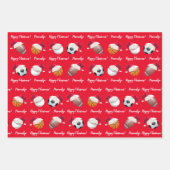 クリスマスパーソナライズされたバラースポーツ ラッピングペーパーシート (正面2)