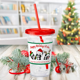 クリスマスパーソナライズされたパンダ アクリルタンブラー