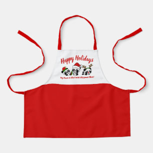 クリスマスパーソナライズされたパンダ エプロン