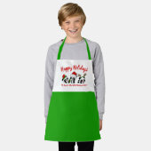 クリスマスパーソナライズされたパンダ エプロン (着用した状態)