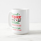 クリスマスパーソナライズされたパンダ コーヒーマグカップ (正面左)