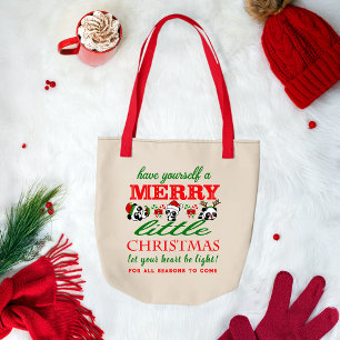 クリスマスパーソナライズされたパンダ トートバッグ