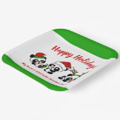 クリスマスパーソナライズされたパンダ ペーパープレート (傾斜あり)