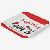 クリスマスパーソナライズされたパンダ ペーパープレート (傾斜あり)