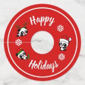 クリスマスパーソナライズされたパンダ ワイングラスタグ (裏面)