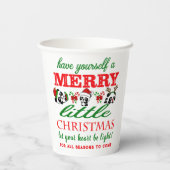 クリスマスパーソナライズされたパンダ 紙コップ (裏面)