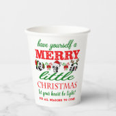 クリスマスパーソナライズされたパンダ 紙コップ (正面)