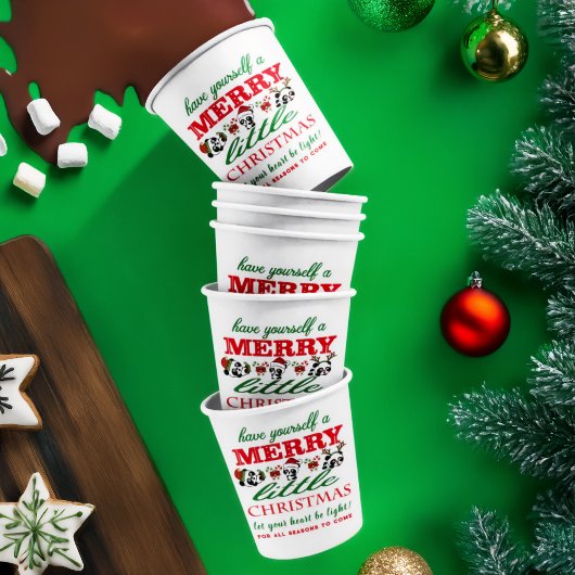 クリスマスパーソナライズされたパンダ 紙コップ