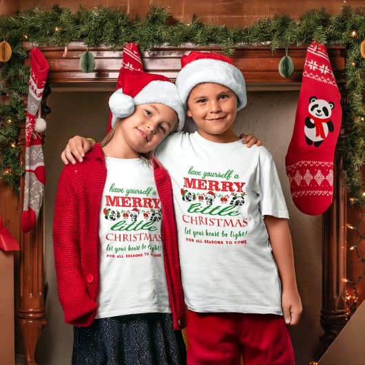 クリスマスパーソナライズされたパンダ Tシャツ
