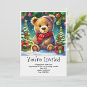 クリスマスパーソナライズされたパーティの招待状 招待状 (スタンド正面)