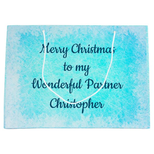 クリスマスパーソナライズされたパートナー ラージペーパーバッグ (正面)