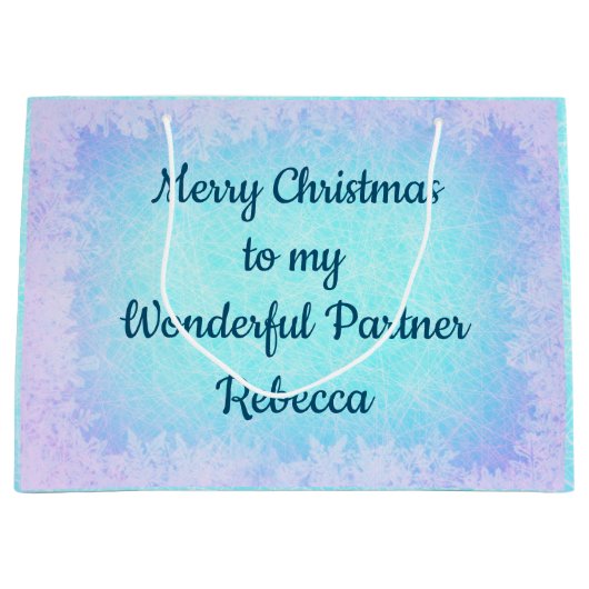 クリスマスパーソナライズされたパートナー ラージペーパーバッグ (正面)