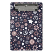 クリスマスパーソナライズされたピンクの金ゴールド雪 ミニクリップボード (正面)