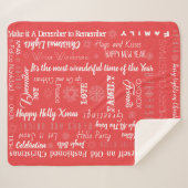 クリスマスパーソナライズされたフレーズ シェルパブランケット (正面(横))